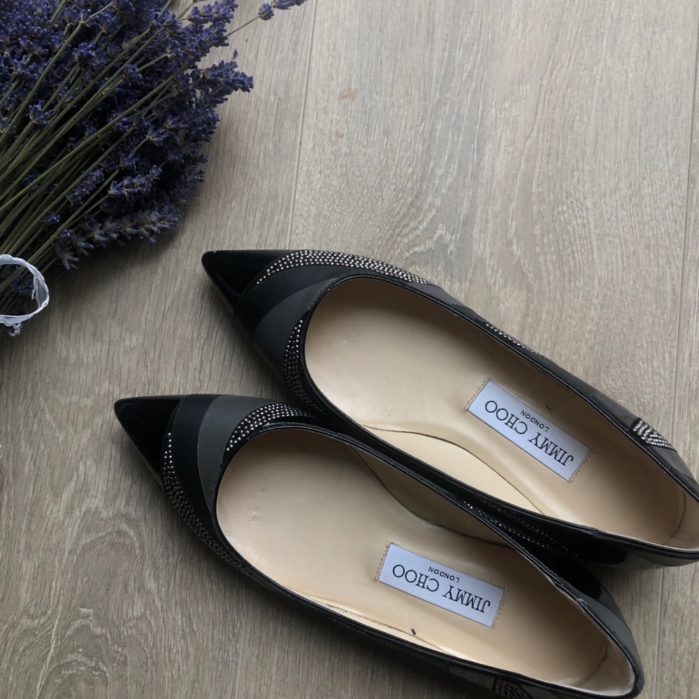 Black Studded Jimmy Choo Flats